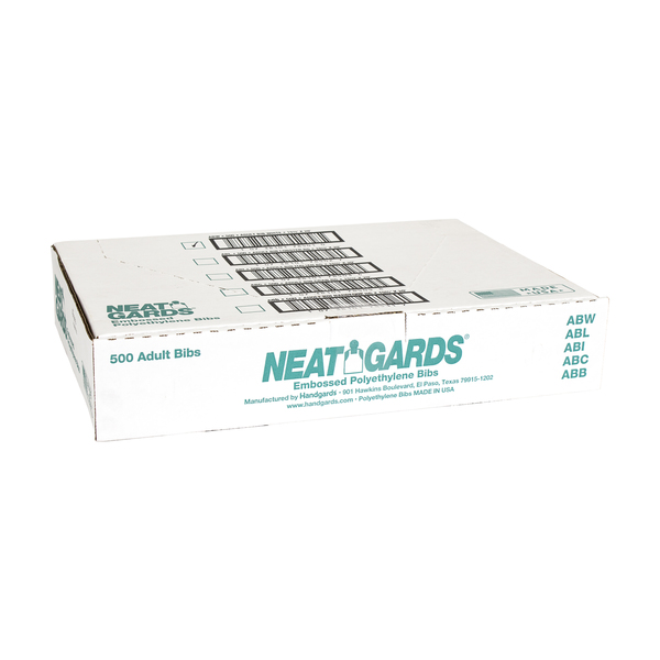Neatgards Neatgards Low Density Poly Embossed 15.5"x20" Adult White Bib, PK500 303578501